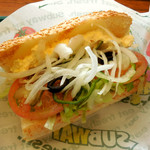 SUBWAY Kinshicho Ten - ...「得サブ/土曜（320円）+ナチュラルスライスチーズ（30円）」、たまご。