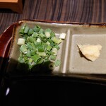 柏一茶庵 - 青ねぎと苦手な生姜　そばに生姜はめずらしい