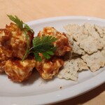 YEBISU BAR Chofu Sausugeto Ten - クリームチーズの山葵味噌和え&山葵クラッカー539円