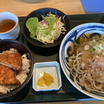 Maruoka Nihachi Soba Omiya Tei - ソースかつ丼　＋　辛味大根そば