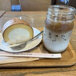 Kawa Coffee Ten Kainan Shikone - 川珈琲店の夢ロール&アイスカフェラテ