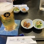 Kisetsu Kappou Mitsu Aji - ビールとお通し