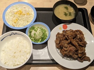 Matsuya Meguro Higashiguchi Ten - W牛カルビ焼き定食＋ねぎ鬼おろし