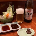 Kushi Zen - 瓶ビール　お通し