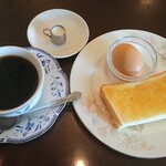 Asuka Fukusaki Ten - モーニング バター半分、卵のみ コーヒー 