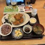 Manten Shokudo Oogawara Ten - 唐揚げ定食550円+ご飯、お漬物食べ放題