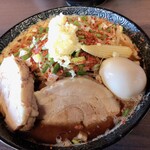 ジャパニーズソバヌードルズ サソリ - 特製蠍ラーメン 麺大盛り もやし多めニンニク