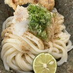 Udon to Nihonshu Tsurun, - ぶっかけ大盛り(1.5玉)ととり天トッピング1030円