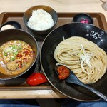 Tsukemen Maze-soba Sakura Toyama Marot Ten - 辛味噌つけ麺・並（税込970円）＋味玉（税込120円）