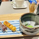 茂助だんご - お湯は全て入れて