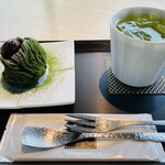 Maruyama Nori Ten Tsukuba Kojo Ten - 濃厚抹茶モンブランセット（まつり芽茶80 (水出し冷茶) ）