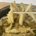 八丁うどん - ごぼう天。