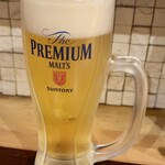 串焼き 勝元 - 「ザ・プレミアムモルツ生ビール」(580円)