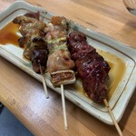 Yakitori Torihashi - 左からミックス、地鶏ネギマ、レバー