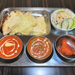 インド料理 リハナ - ハーフ&ハーフ定食（チーズナン変更）