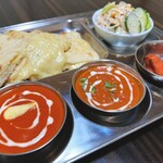 インド料理 リハナ - ハーフ&ハーフ定食（チーズナン変更）