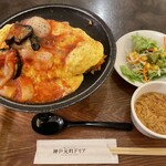 Kobe Motomachi Doria Ami Puremiamu Autoretto Ten - 焼きオムドリア・サラダ・スープセット