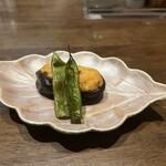 Ren - ナスとエビのすり身揚げ