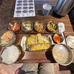 Seoul Ya Meieki Ten - 海鮮ネギチヂミ定食 1,300円