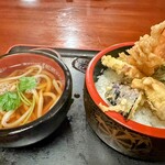 Udon Bo - 天丼セット。880円（税込）