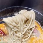 Nasu Sennin Gibier no Sato - 細麺ストレートの麺がスープに良く絡みます。