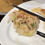 中華食堂 餃子の達人 - 餃子　断面図