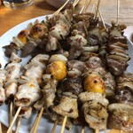 Yakitori Mifune - モツ串30本、鳥精10本