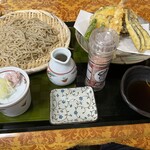 Teuchi Soba Kameyama - 天せいろ1,500円+大盛り350円