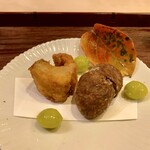 霞町 やまがみ - 甘鯛唐揚げ 栗渋皮煮揚げ