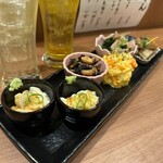 Ban Za - 晩酌セット(筑前煮、小松菜のお浸し、ポテトサラダ、ひじきの五目煮、もちもち豆腐)