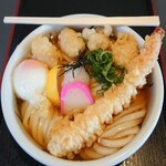 めんや七福 - もちえびぶっかけうどん(小・冷)