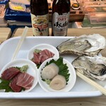 Tsukiji Saito Suisan - ビール２本とこの刺身で3,700円です