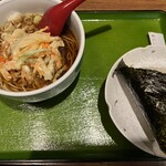 SOBA-HOUSE 大自然 - かき揚げそば490円とおにぎり140円