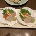 Hokkaido Shibuyaekimaeten - 刺身3種盛り合わせ、まぁまぁだった