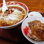 Nanjing Hanten Hanaharu Ten - ネギラーメン＋ミニ牛丼