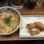 こくわがた - かけうどんあつ並、鶏天