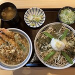 磯おろし戸隠そば - 天丼と磯おろしのセット