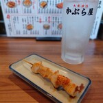 Kaburaya Tanashi Ten - 海鮮串もオススメ「イカゲソ串焼き 150円」×「チューハイ 350円」