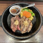 いきなりステーキ - ランチ ワイルドコンボ ステーキ(80g) & ハンバーグ(100g)