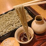 Edo Soba Yabu Soba Sogo Hiroshima Ten - せいろうそば(税込825円)
                        つゆは鰹節&昆布の出汁と濃い醤油を合わせて3日3晩寝かせたものだそう
                        濃い醤油ベースなのですが円やかさもあり良かったのですが、流石にネジネジは出来なかった
                        orz