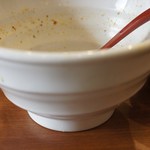 中華そば ふうみどう - 台湾ラーメンの器、唐辛子の後