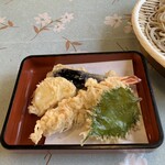 Jindaiji Soba Aokiya Jindaiji Ten - 天ぷらは海老、大葉、さつまいも、茄子でした('24/01/10)