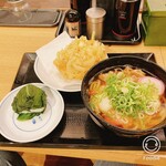 West Udon Harisuri Ten - あ、かき揚げと高菜おにぎりプラスしました