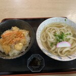 Honoka - 小エビ塩天丼セット　かけうどん