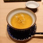 Sushi Mitsu - 白子の茶わん蒸し　からすみ掛け