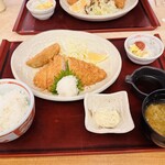 とんかつ むら八 - 和風ロースカツランチ、鱈フライトッピング