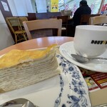 Doutor Coffee Shop Edosaki Panpu Ten - ミルクレープ＆カフェ・オ・レ