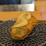 創作串揚げ 優 - 菜の花のベーコン巻き   辛子マヨが効いてる