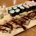 Seafood Sushi Izakaya Shichifuku Hon Ten - 寿司 (上穴子,カニ,かっぱ)