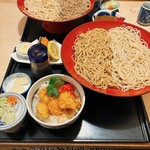 Juuwari Soba Yaotome An - 2色盛りとミニとり天丼とかきフライ